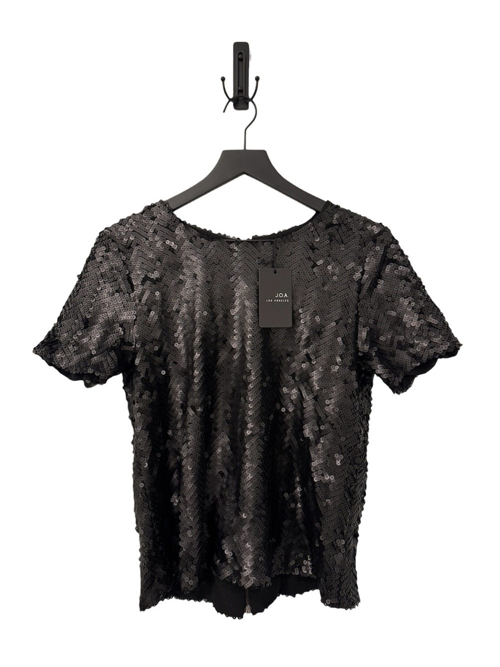 NEW J.O.A. Sequin Top in Black